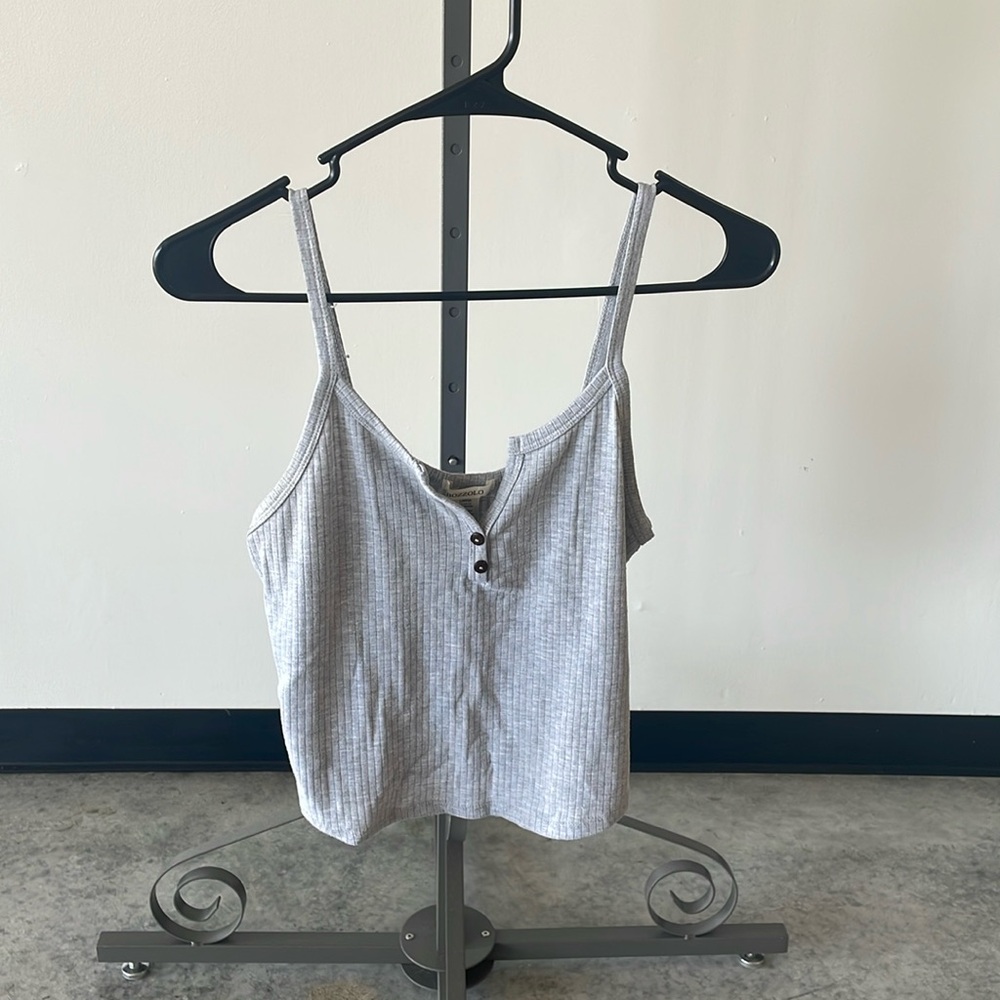 Grey Cropped Tank Top